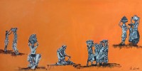 Habiba Mughal, 24 x 48 Inch, Acrylic on Canvas, Figurative Painting, AC-HBM-031 Habiba Mughal, 24 x 48 Inch, Acrylic on Canvas, Figurative Painting, AC-HBM-031